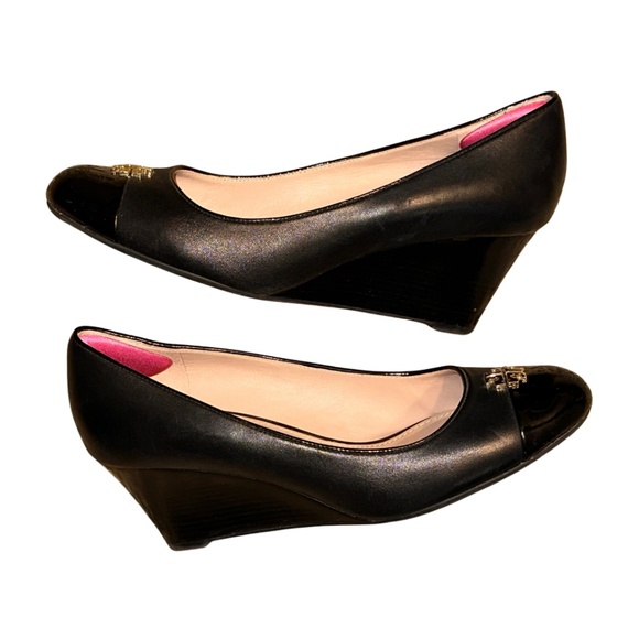 Tory Burch Jolie 65mm Wedge – Black Leather – Size 8 (No Box) - Picture 2 of 3